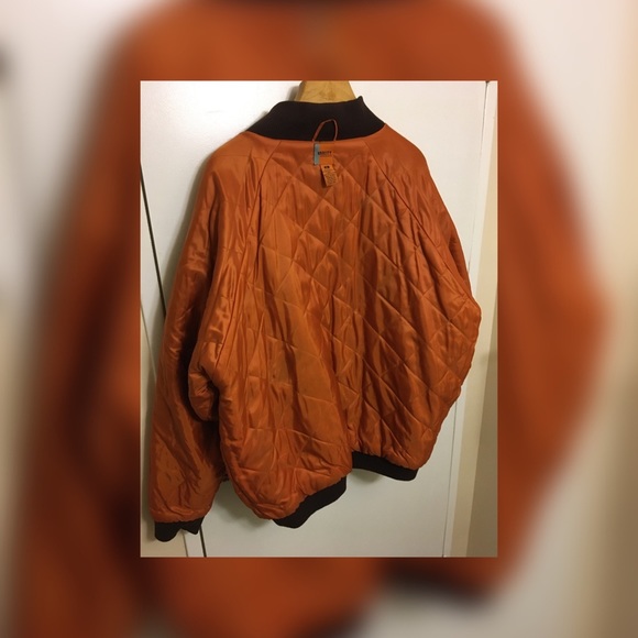 ‘Varcity’ Bomber/Vintage Style Jacket XL Brown and Orange! - Picture 4 of 7